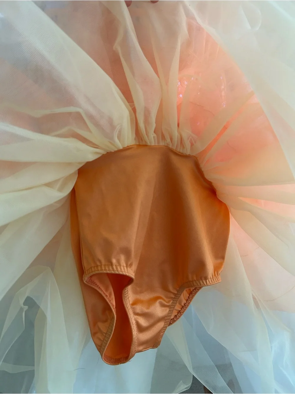 Weissman Girls' Orange Tutu Dress Costume Size IC Tiered Tulle Sequin